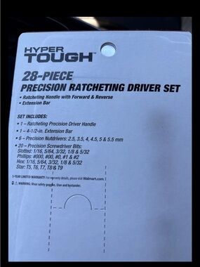Hyper Tough 28-Piece Precision Ratcheting Driver Set - White
